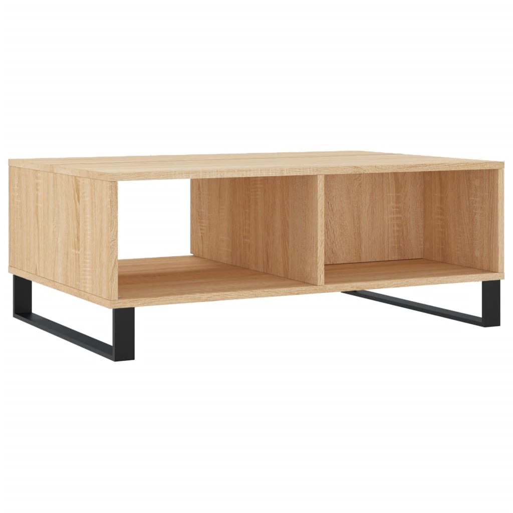 Salontafel 90x60x35 cm bewerkt hout sonoma eikenkleurig is nu te koop bij PeponiXL, paradijselijk wonen!
