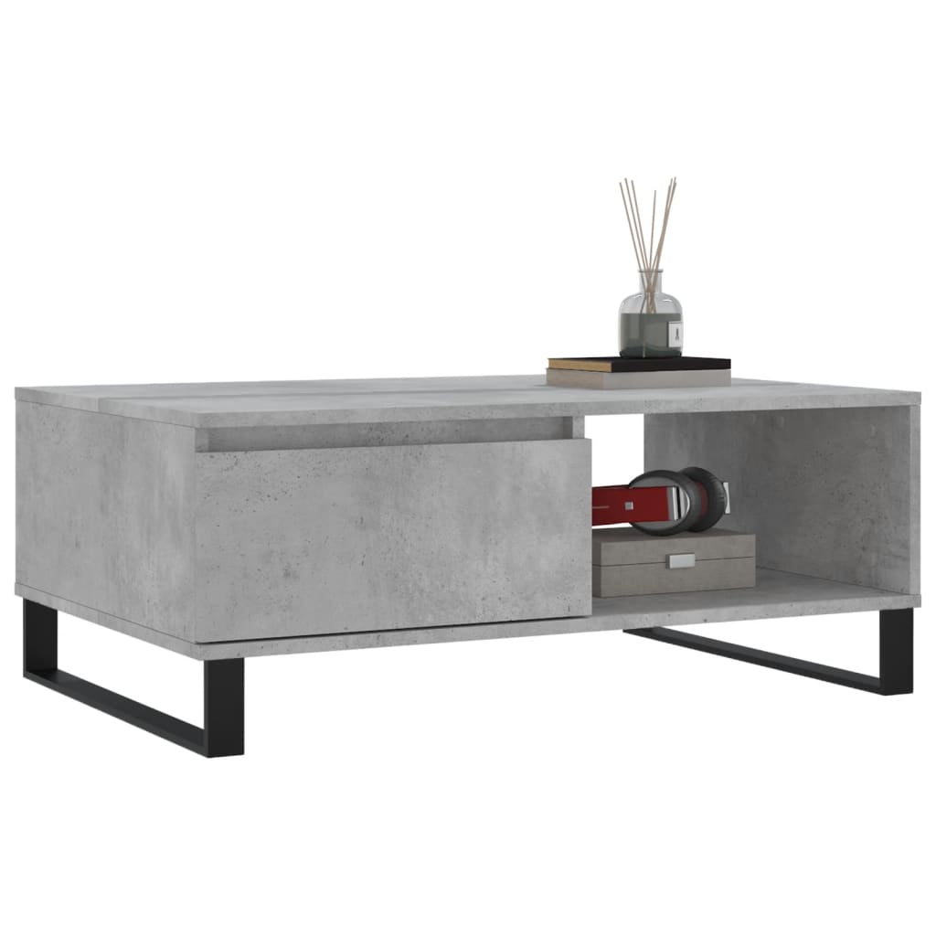 Salontafel 90x60x35 cm bewerkt hout betongrijs is nu te koop bij PeponiXL, paradijselijk wonen!