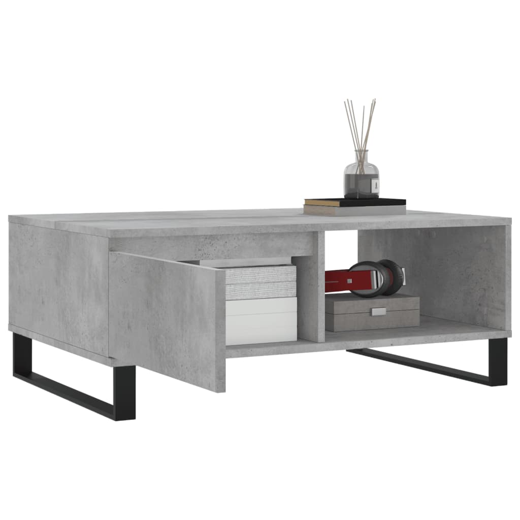 Salontafel 90x60x35 cm bewerkt hout betongrijs is nu te koop bij PeponiXL, paradijselijk wonen!
