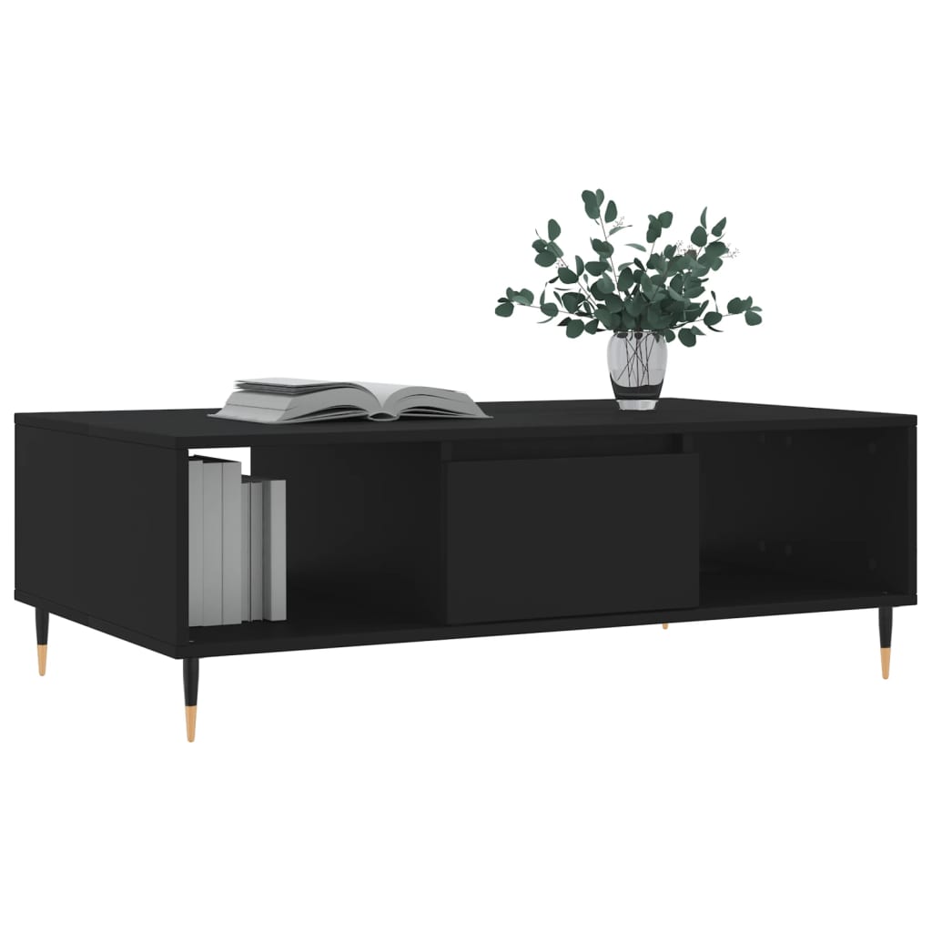 Salontafel 104x60x35 cm bewerkt hout zwart is nu te koop bij PeponiXL, paradijselijk wonen!