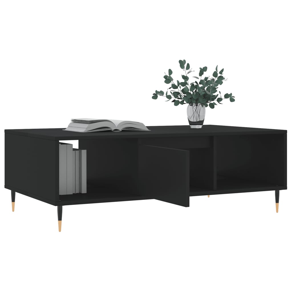 Salontafel 104x60x35 cm bewerkt hout zwart is nu te koop bij PeponiXL, paradijselijk wonen!