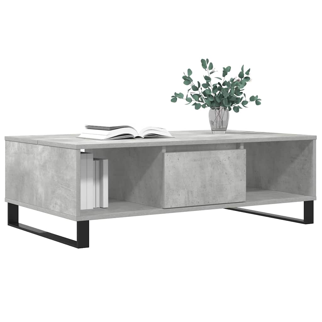 Salontafel 104x60x35 cm bewerkt hout betongrijs is nu te koop bij PeponiXL, paradijselijk wonen!