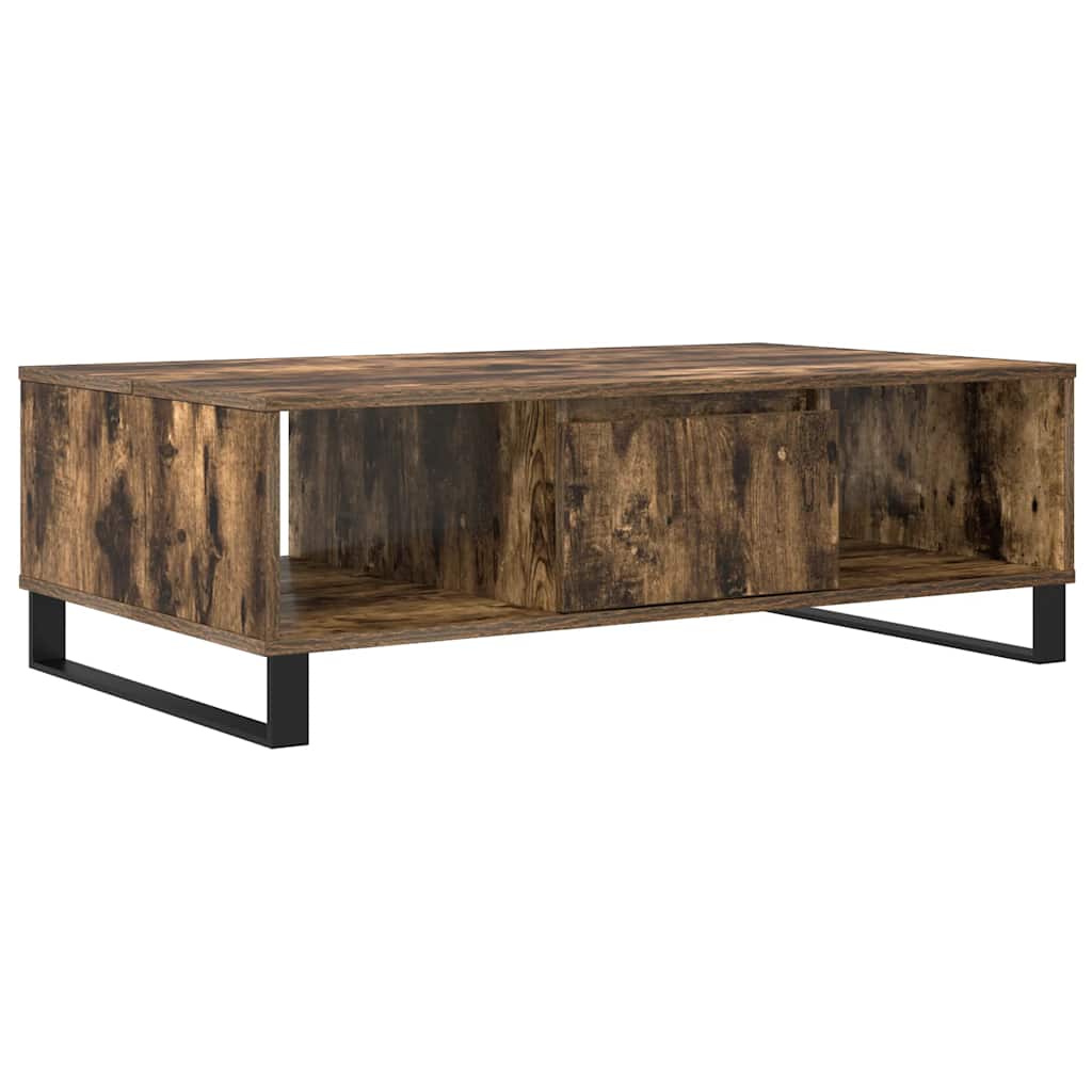 Salontafel 104x60x35 cm bewerkt hout gerookt eikenkleurig is nu te koop bij PeponiXL, paradijselijk wonen!