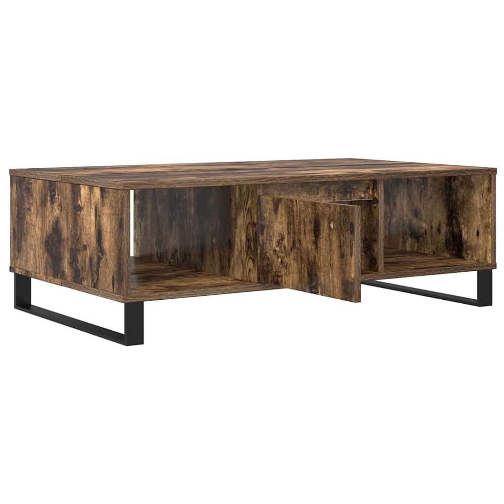 Salontafel 104x60x35 cm bewerkt hout gerookt eikenkleurig is nu te koop bij PeponiXL, paradijselijk wonen!