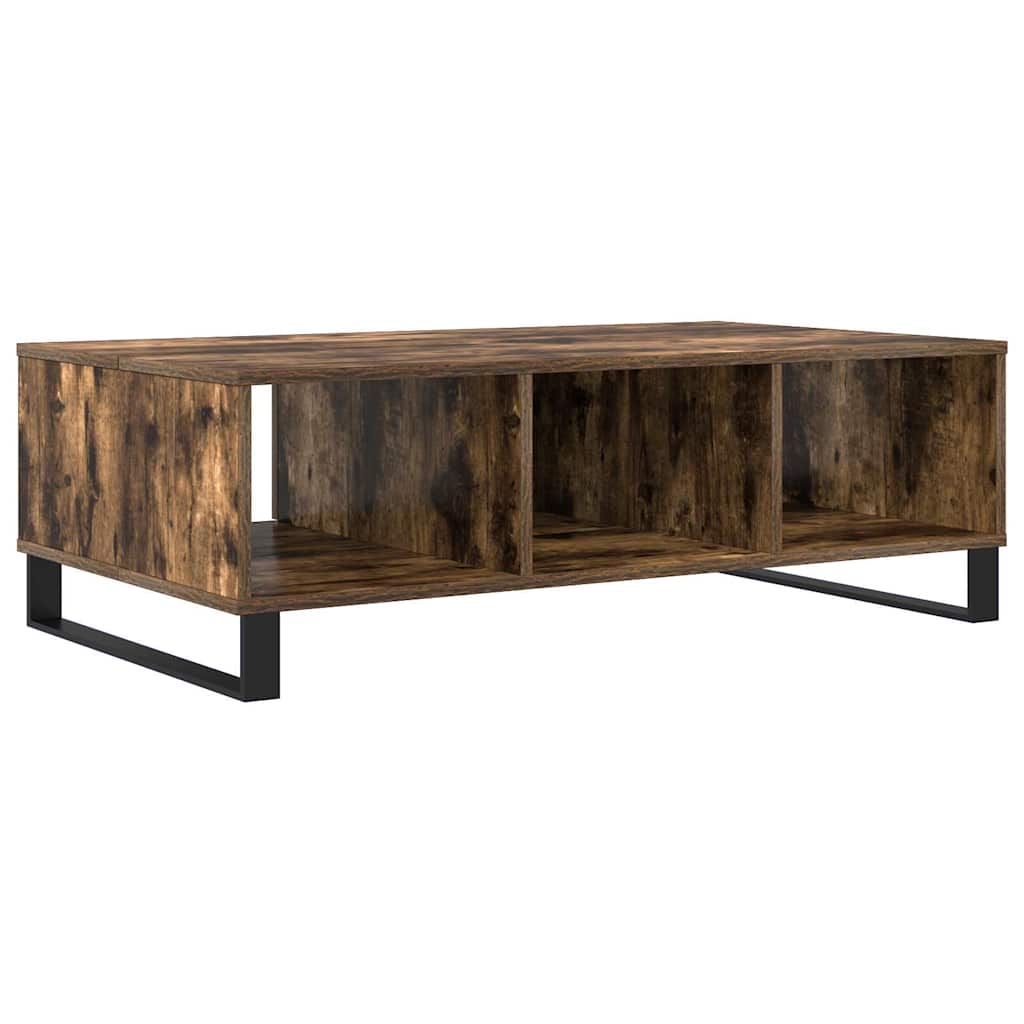 Salontafel 104x60x35 cm bewerkt hout gerookt eikenkleurig is nu te koop bij PeponiXL, paradijselijk wonen!