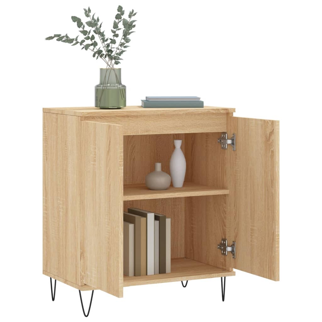 Dressoir 60x35x70 cm bewerkt hout sonoma eikenkleurig is nu te koop bij PeponiXL, paradijselijk wonen!