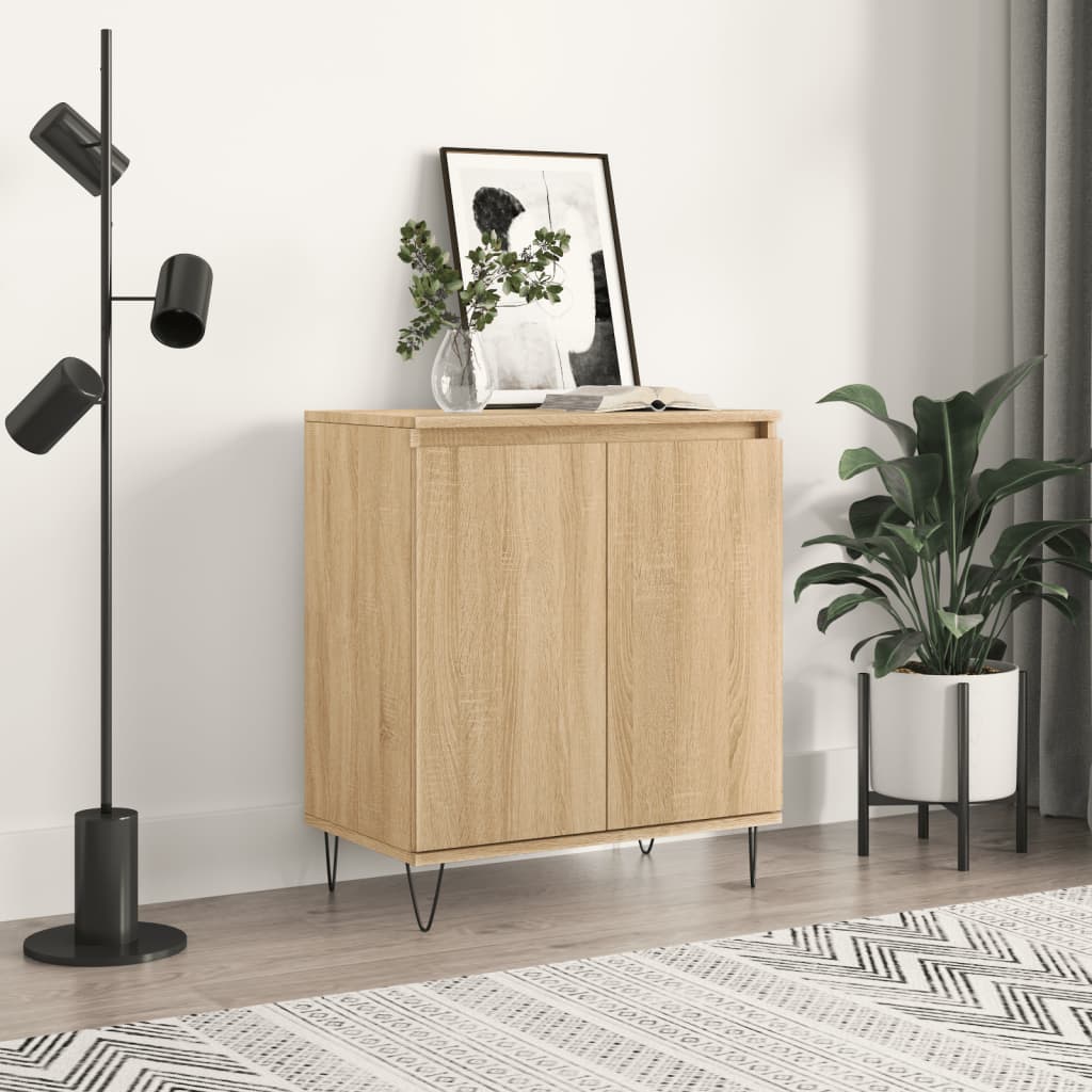 Dressoir 60x35x70 cm bewerkt hout sonoma eikenkleurig is nu te koop bij PeponiXL, paradijselijk wonen!