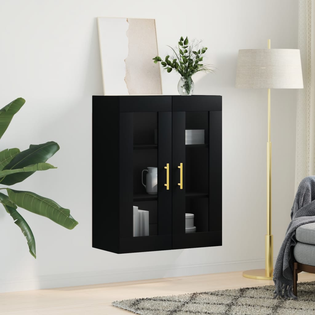 Wandkast 69,5x34x90 cm zwart is nu te koop bij PeponiXL, paradijselijk wonen!