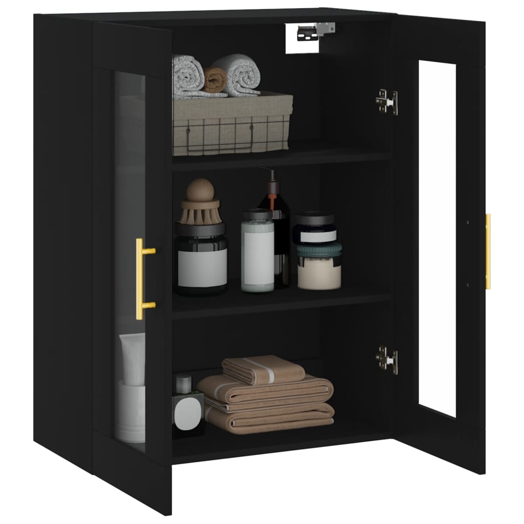 Wandkast 69,5x34x90 cm zwart is nu te koop bij PeponiXL, paradijselijk wonen!