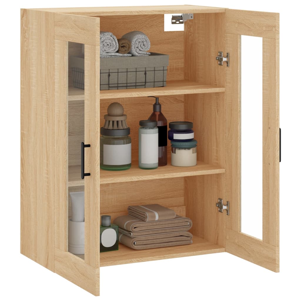 Wandkast 69,5x34x90 cm sonoma eikenkleurig is nu te koop bij PeponiXL, paradijselijk wonen!