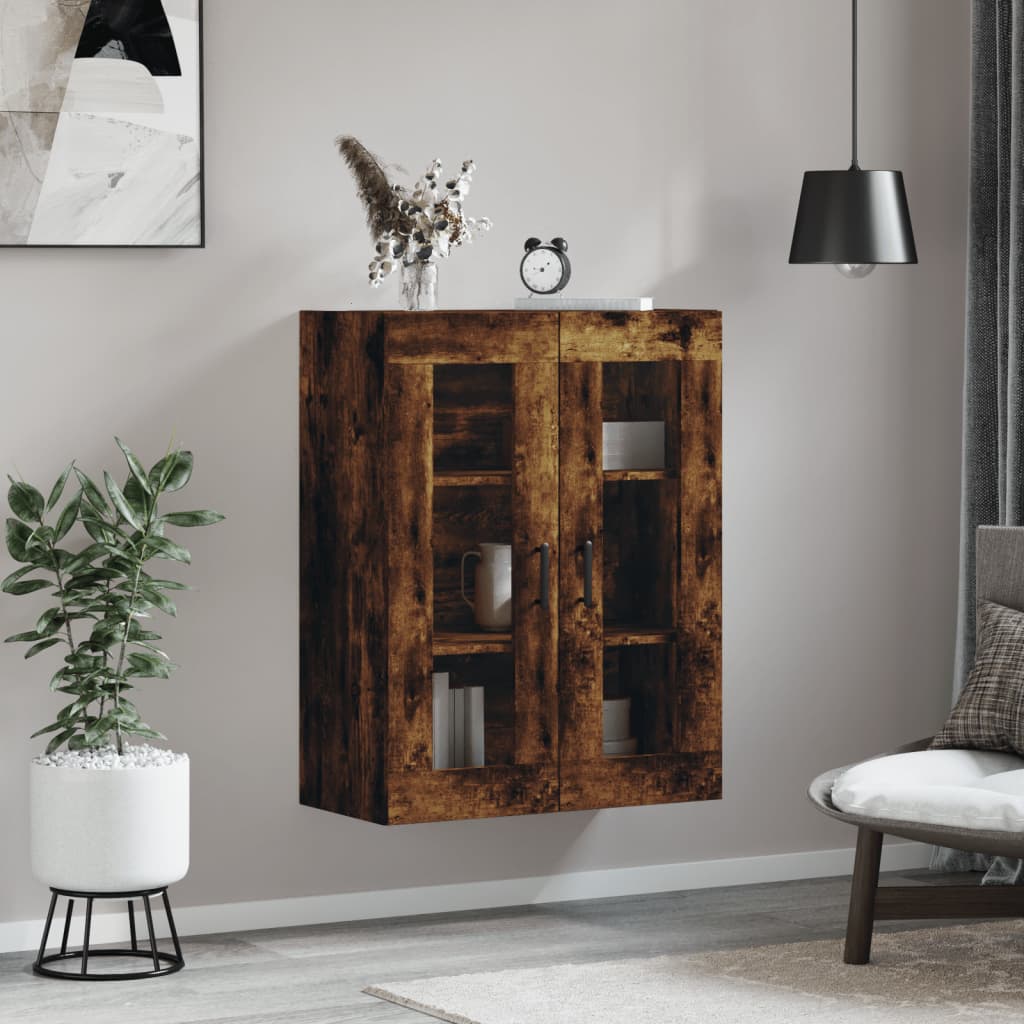 Wandkast 69,5x34x90 cm gerookt eikenkleurig is nu te koop bij PeponiXL, paradijselijk wonen!