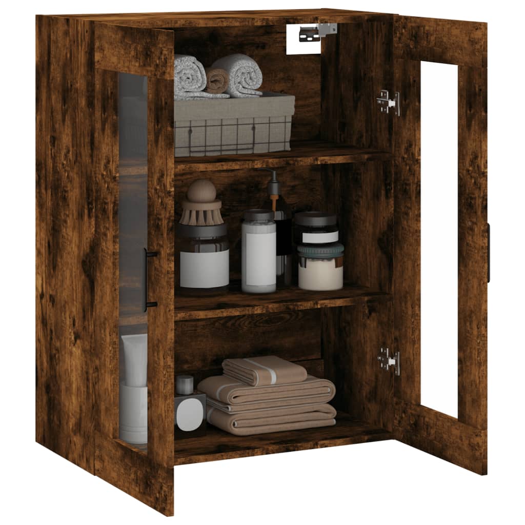 Wandkast 69,5x34x90 cm gerookt eikenkleurig is nu te koop bij PeponiXL, paradijselijk wonen!