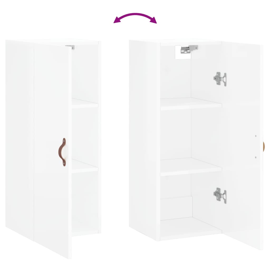 Bovenkast 34,5x34x90 cm hoogglans wit is nu te koop bij PeponiXL, paradijselijk wonen!
