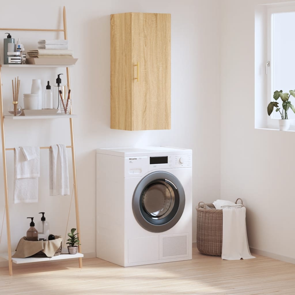 Bovenkast 34,5x34x90 cm sonoma eikenkleurig is nu te koop bij PeponiXL, paradijselijk wonen!