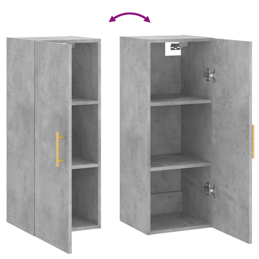 Bovenkast 34,5x34x90 cm betongrijs is nu te koop bij PeponiXL, paradijselijk wonen!