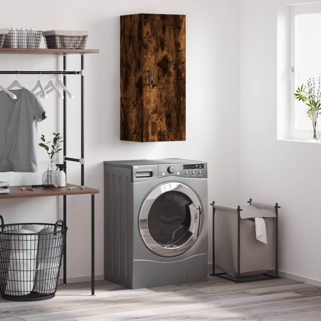 Bovenkast 34,5x34x90 cm gerookt eikenkleurig is nu te koop bij PeponiXL, paradijselijk wonen!