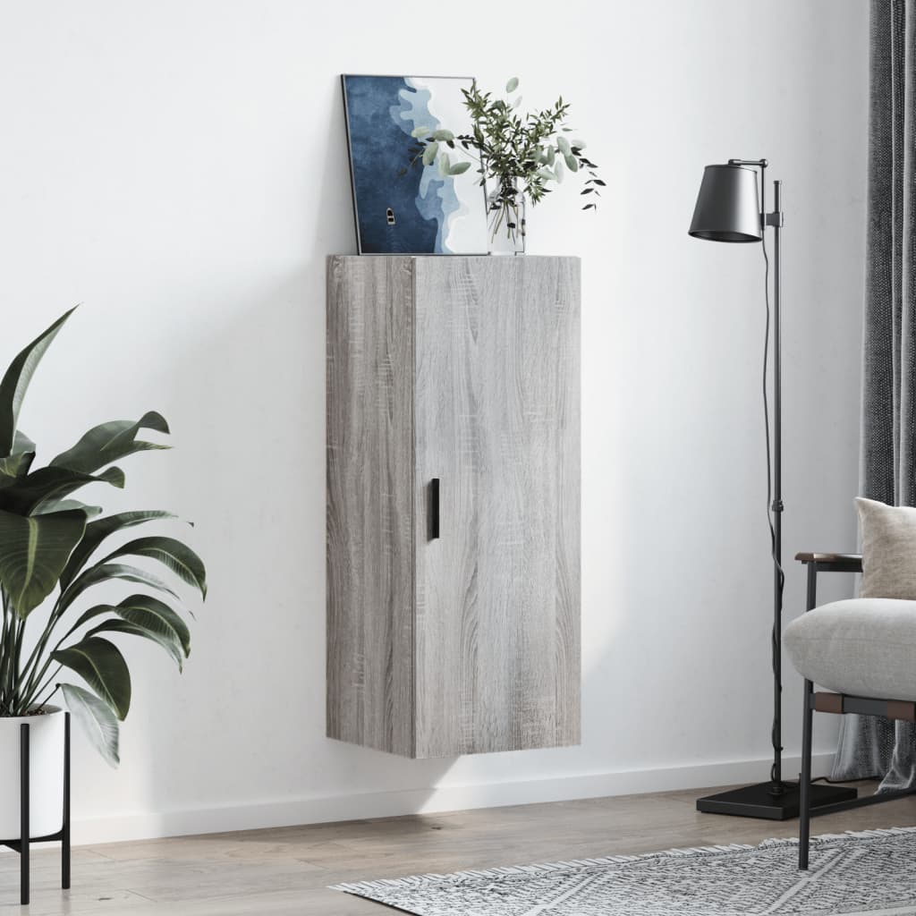 Bovenkast 34,5x34x90 cm grijs sonoma eikenkleurig is nu te koop bij PeponiXL, paradijselijk wonen!