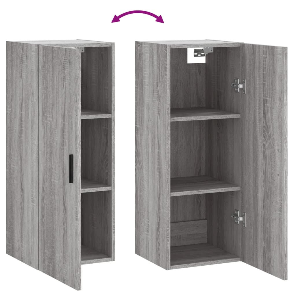 Bovenkast 34,5x34x90 cm grijs sonoma eikenkleurig is nu te koop bij PeponiXL, paradijselijk wonen!