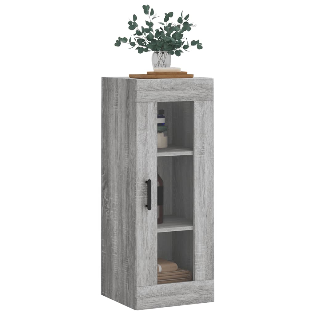 Wandkast 34,5x34x90 cm grijs sonoma eikenkleurig is nu te koop bij PeponiXL, paradijselijk wonen!