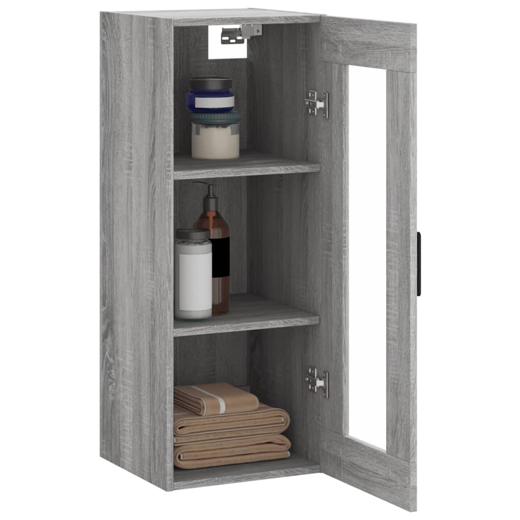 Wandkast 34,5x34x90 cm grijs sonoma eikenkleurig is nu te koop bij PeponiXL, paradijselijk wonen!