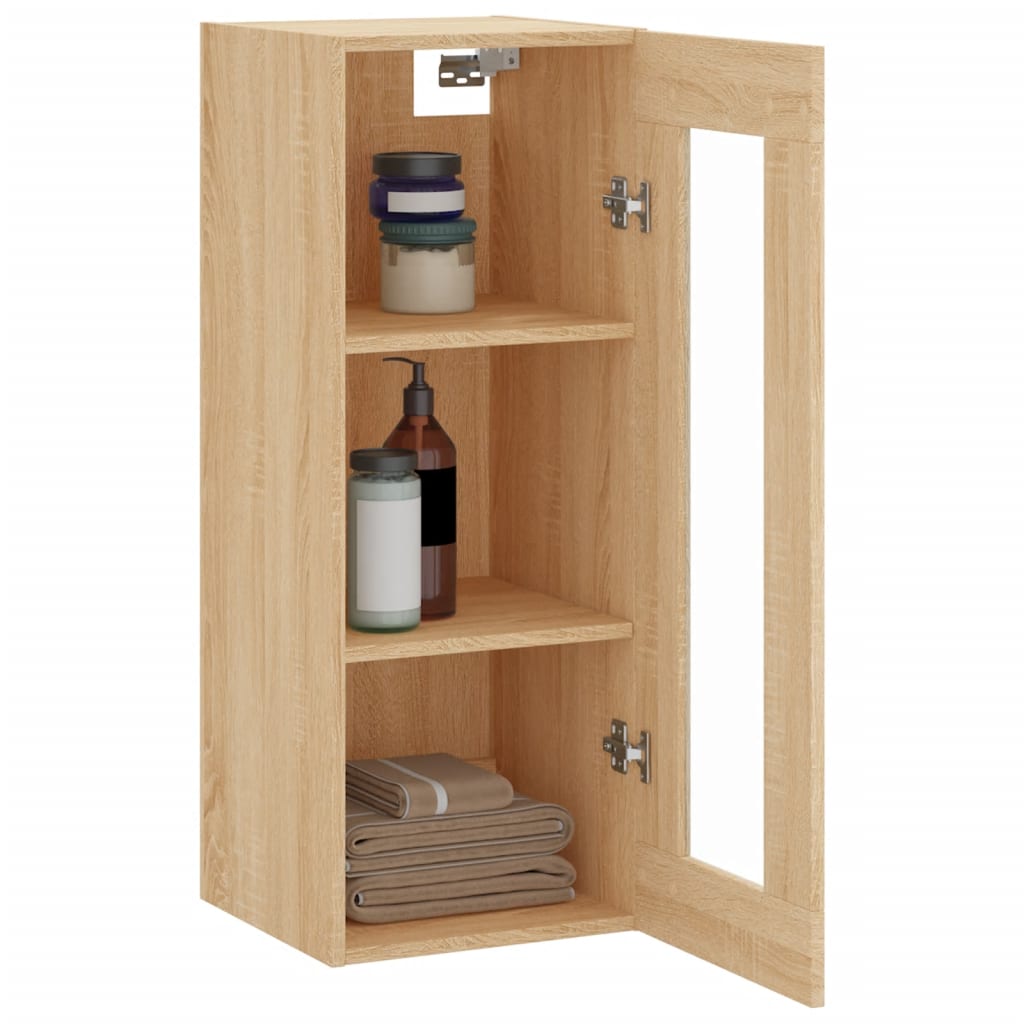 Wandkast 34,5x34x90 cm sonoma eikenkleurig is nu te koop bij PeponiXL, paradijselijk wonen!