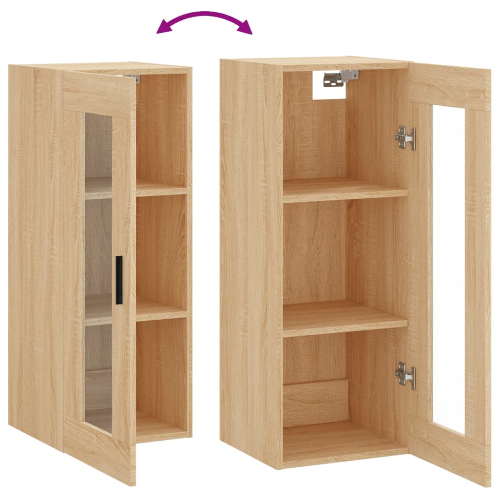 Wandkast 34,5x34x90 cm sonoma eikenkleurig is nu te koop bij PeponiXL, paradijselijk wonen!