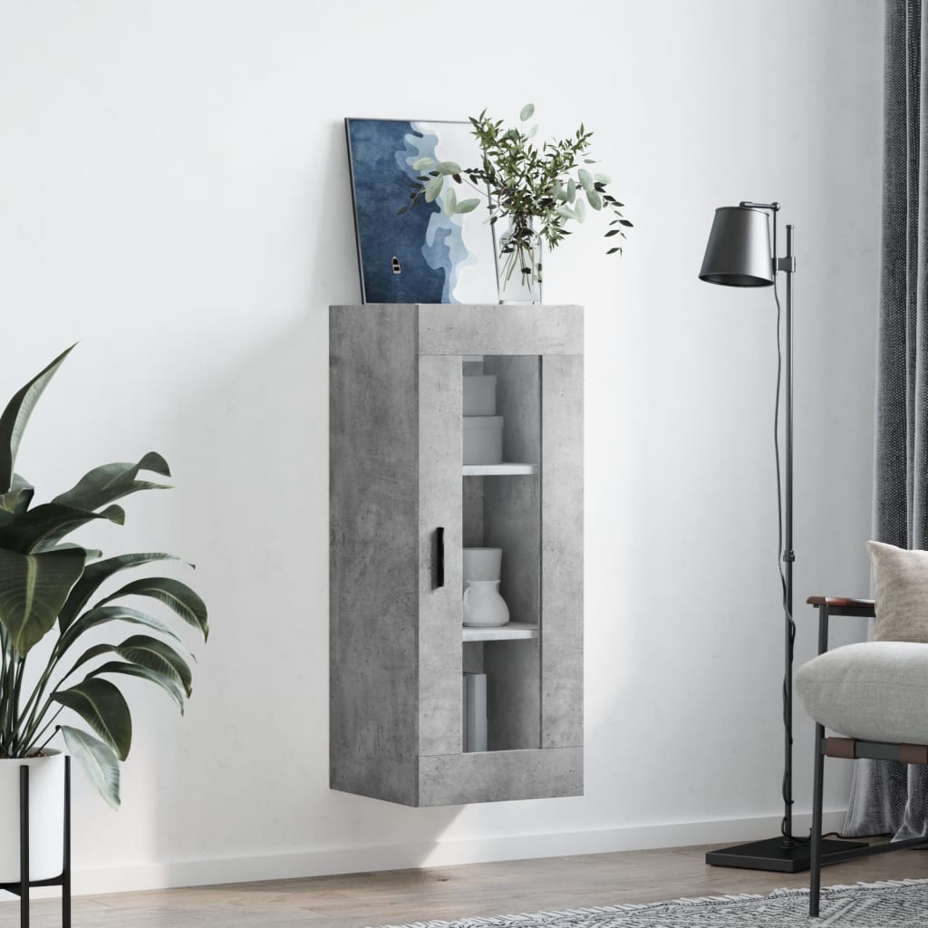 Wandkast 34,5x34x90 cm betongrijs is nu te koop bij PeponiXL, paradijselijk wonen!