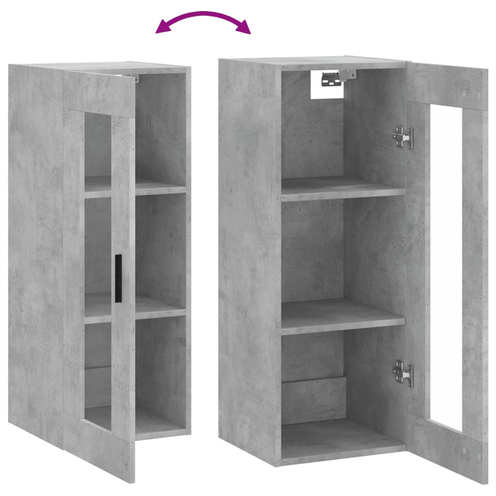 Wandkast 34,5x34x90 cm betongrijs is nu te koop bij PeponiXL, paradijselijk wonen!