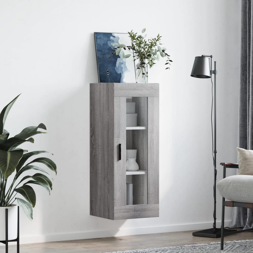 Bovenkast 34,5x34x90 cm grijs sonoma eikenkleurig is nu te koop bij PeponiXL, paradijselijk wonen!