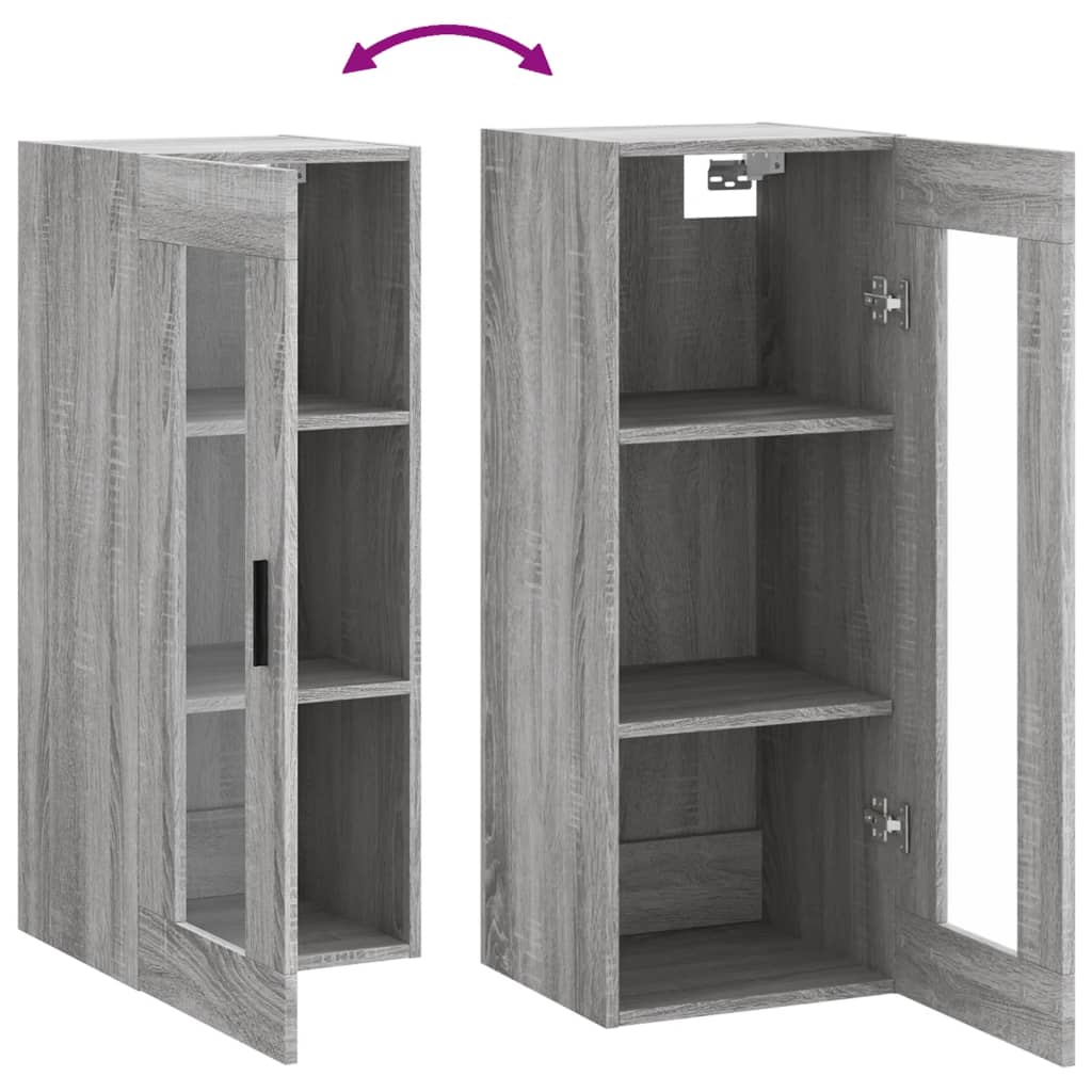 Bovenkast 34,5x34x90 cm grijs sonoma eikenkleurig is nu te koop bij PeponiXL, paradijselijk wonen!