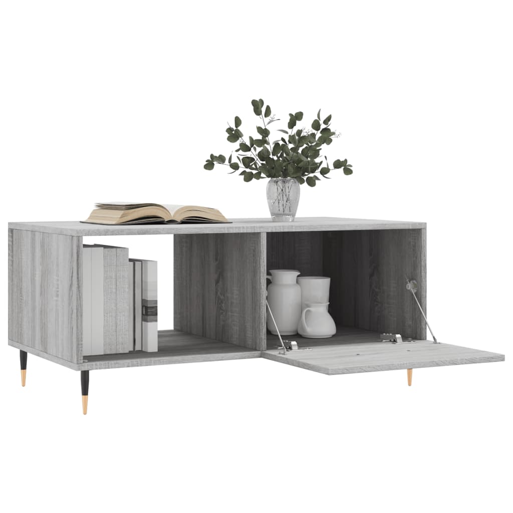 Salontafel 90x50x40 cm bewerkt hout grijs sonoma eikenkleurig is nu te koop bij PeponiXL, paradijselijk wonen!