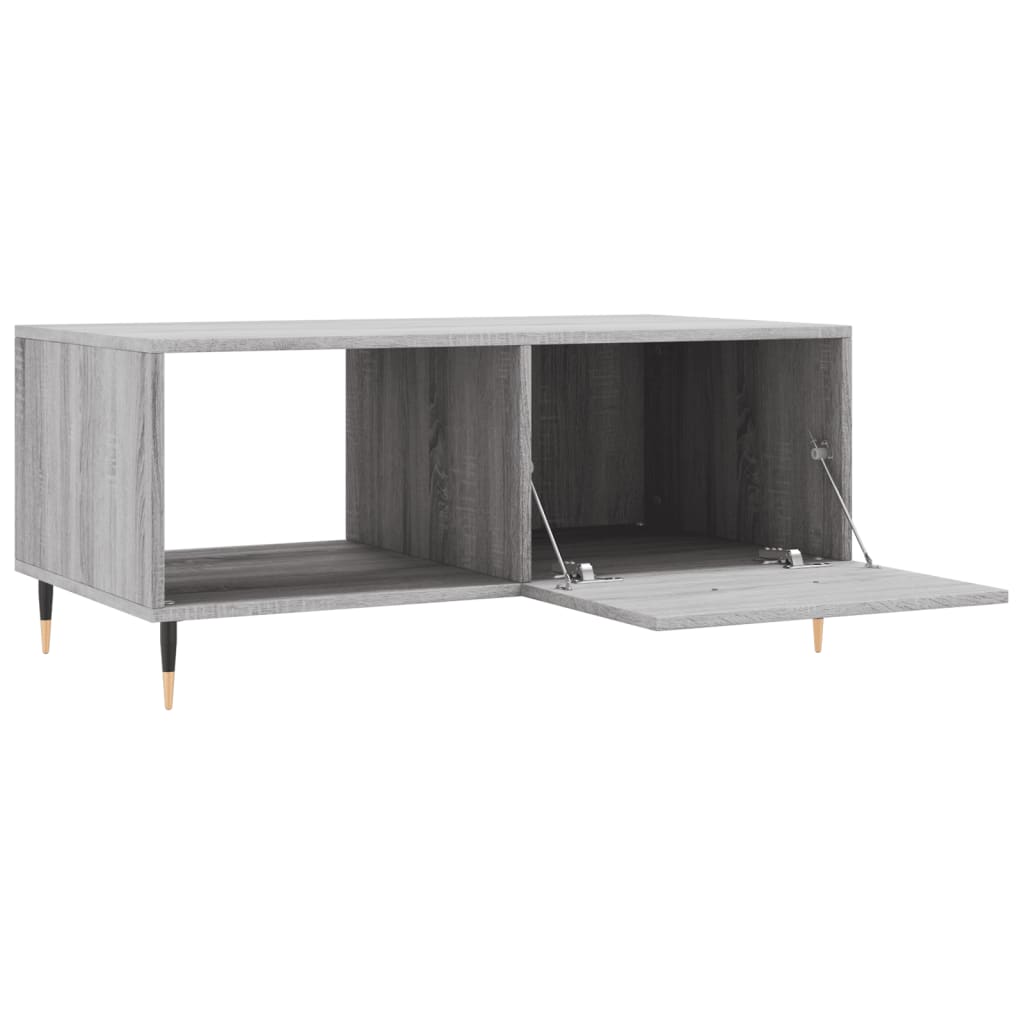 Salontafel 90x50x40 cm bewerkt hout grijs sonoma eikenkleurig is nu te koop bij PeponiXL, paradijselijk wonen!