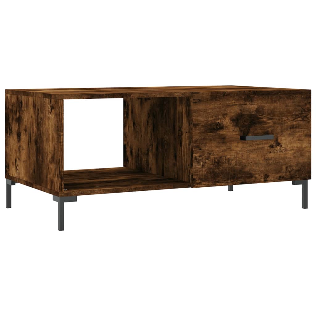 Salontafel 90x50x40 cm bewerkt hout gerookt eikenkleurig is nu te koop bij PeponiXL, paradijselijk wonen!