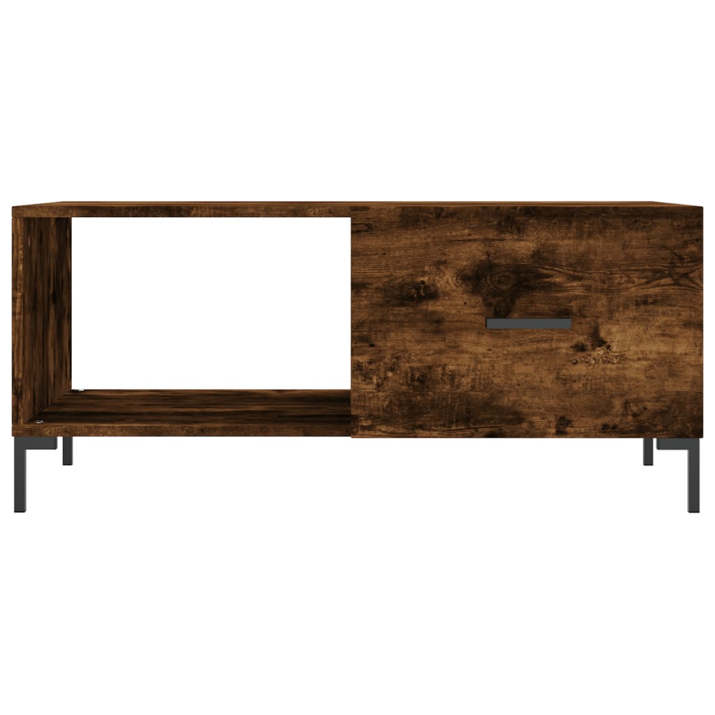 Salontafel 90x50x40 cm bewerkt hout gerookt eikenkleurig is nu te koop bij PeponiXL, paradijselijk wonen!