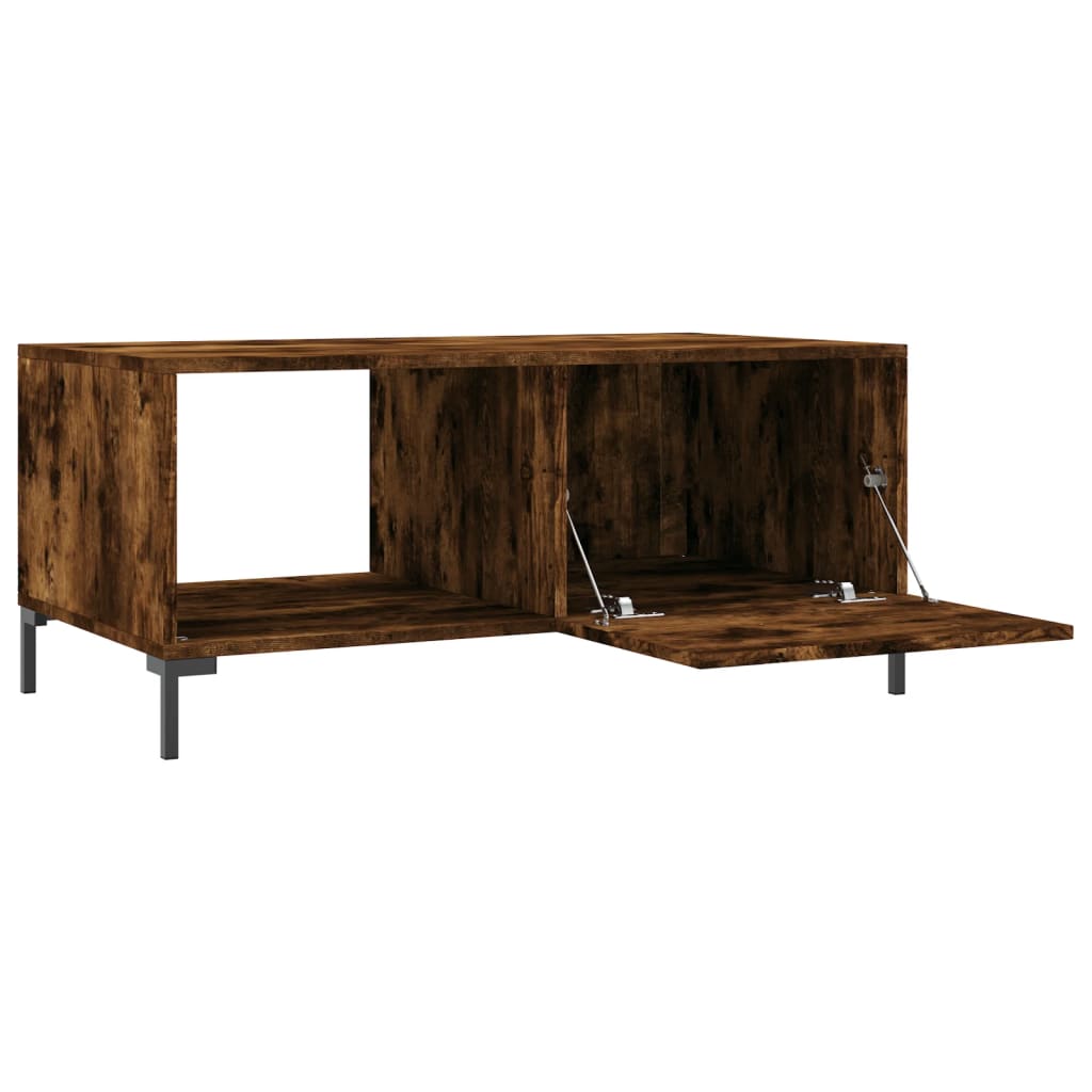 Salontafel 90x50x40 cm bewerkt hout gerookt eikenkleurig is nu te koop bij PeponiXL, paradijselijk wonen!