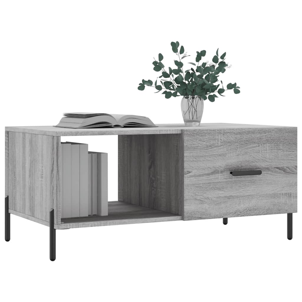 Salontafel 90x50x40 cm bewerkt hout grijs sonoma eikenkleurig is nu te koop bij PeponiXL, paradijselijk wonen!