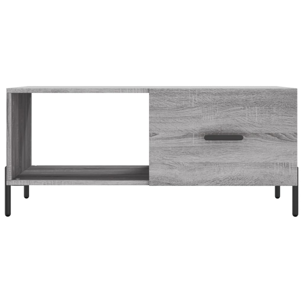 Salontafel 90x50x40 cm bewerkt hout grijs sonoma eikenkleurig is nu te koop bij PeponiXL, paradijselijk wonen!