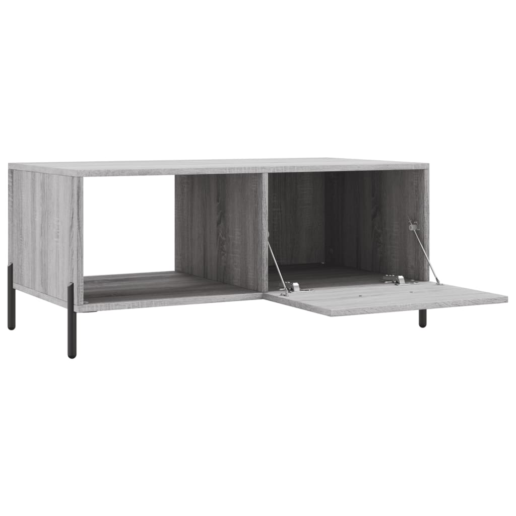 Salontafel 90x50x40 cm bewerkt hout grijs sonoma eikenkleurig is nu te koop bij PeponiXL, paradijselijk wonen!