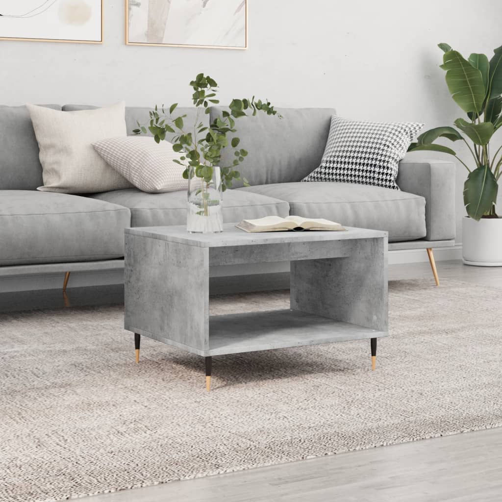 Salontafel 60x50x40 cm bewerkt hout betongrijs is nu te koop bij PeponiXL, paradijselijk wonen!