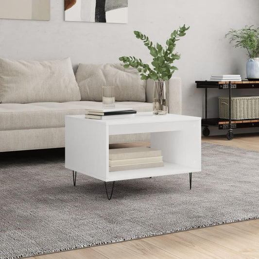 Salontafel 60x50x40 cm bewerkt hout wit is nu te koop bij PeponiXL, paradijselijk wonen!