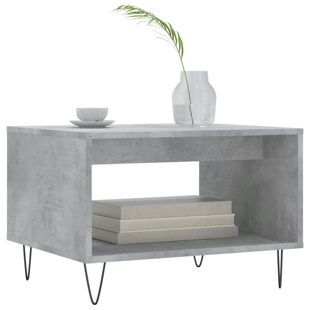 Salontafel 60x50x40 cm bewerkt hout betongrijs is nu te koop bij PeponiXL, paradijselijk wonen!