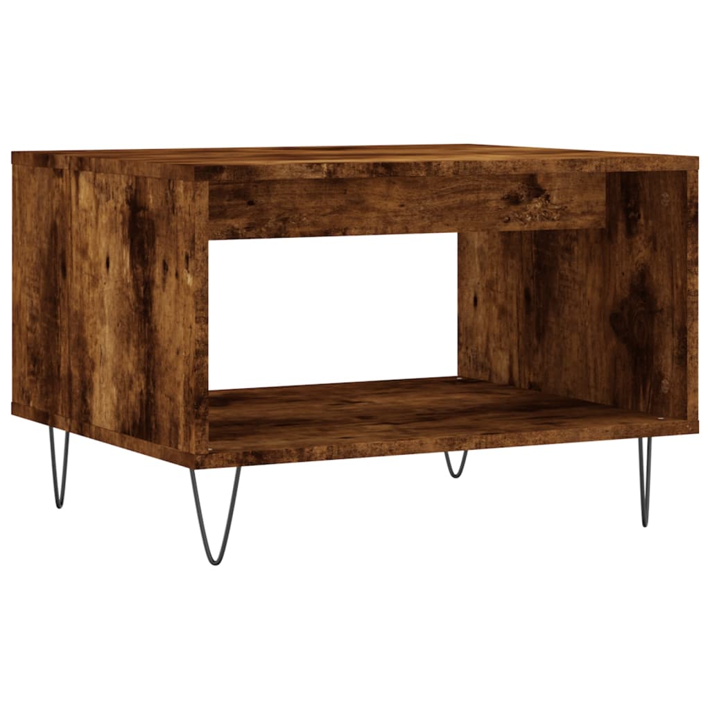 Salontafel 60x50x40 cm bewerkt hout gerookt eikenkleurig is nu te koop bij PeponiXL, paradijselijk wonen!