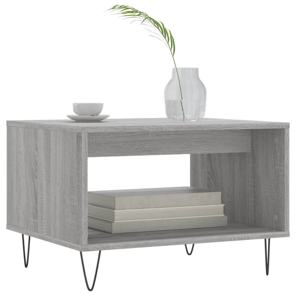Salontafel 60x50x40 cm bewerkt hout grijs sonoma eikenkleurig is nu te koop bij PeponiXL, paradijselijk wonen!