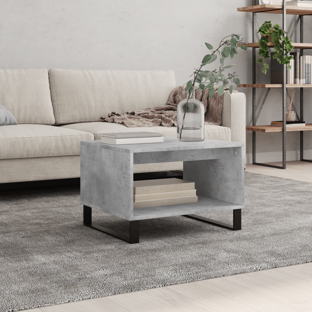 Salontafel 60x50x40 cm bewerkt hout betongrijs is nu te koop bij PeponiXL, paradijselijk wonen!