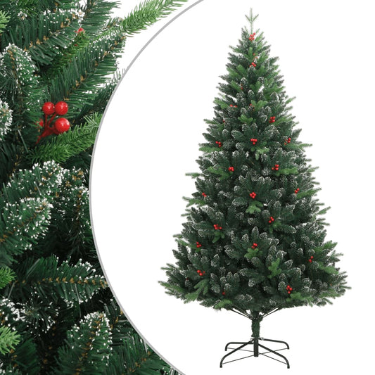 Kunstkerstboom met scharnieren en rode bessen 120 cm is nu te koop bij PeponiXL, paradijselijk wonen!