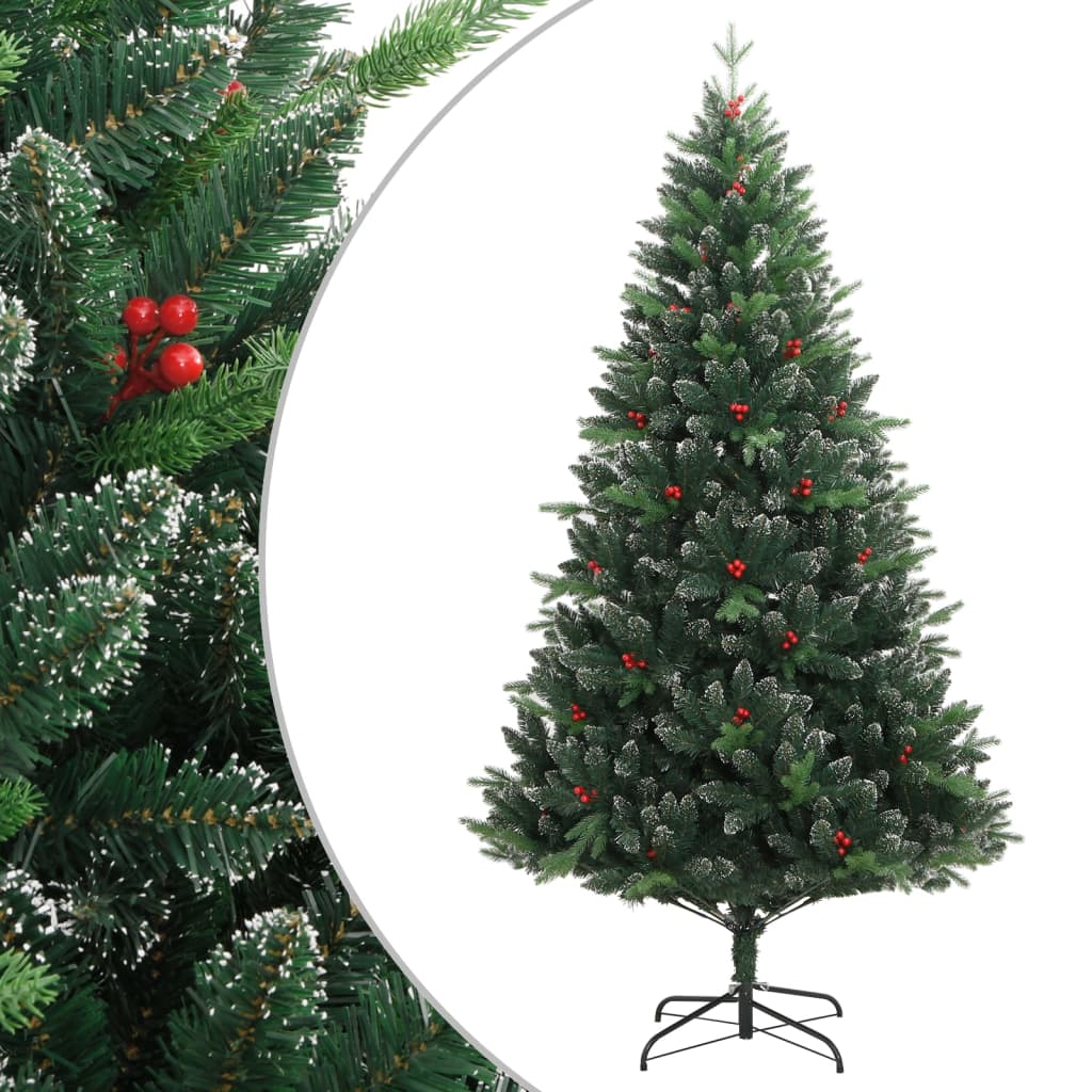 Kunstkerstboom met scharnieren en rode bessen 240 cm is nu te koop bij PeponiXL, paradijselijk wonen!