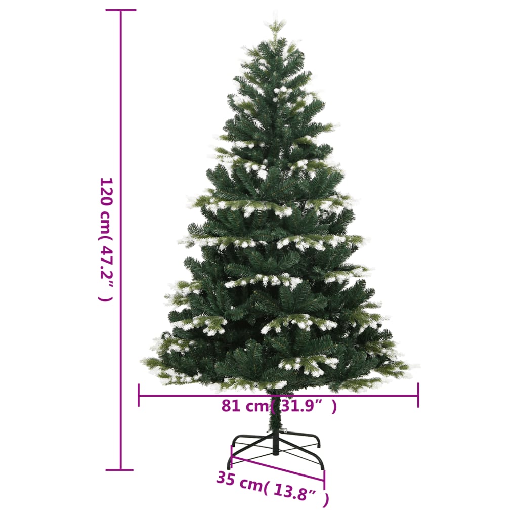 Kunstkerstboom met scharnieren en sneeuw 120 cm is nu te koop bij PeponiXL, paradijselijk wonen!