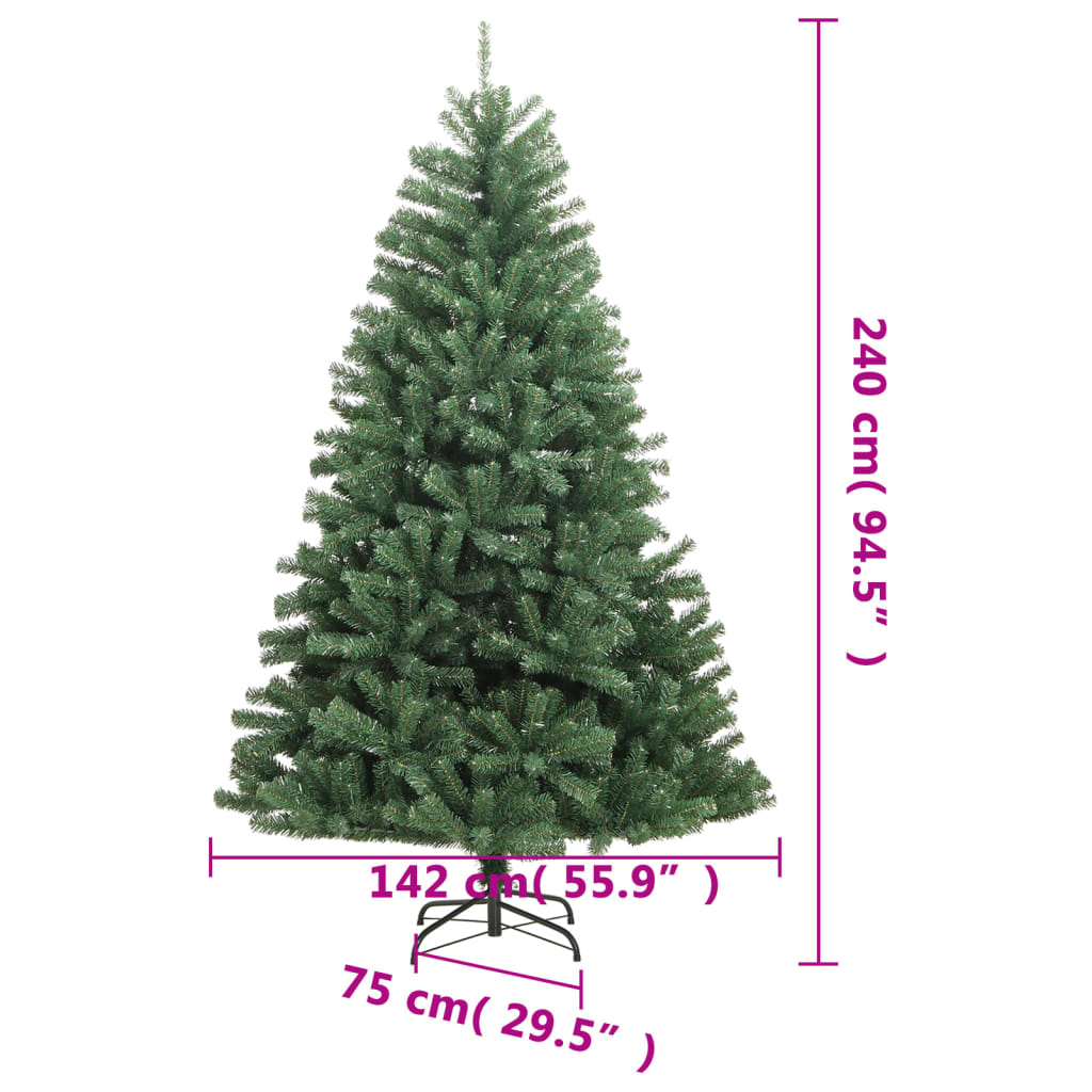 Kunstkerstboom met scharnieren en standaard 240 cm groen is nu te koop bij PeponiXL, paradijselijk wonen!