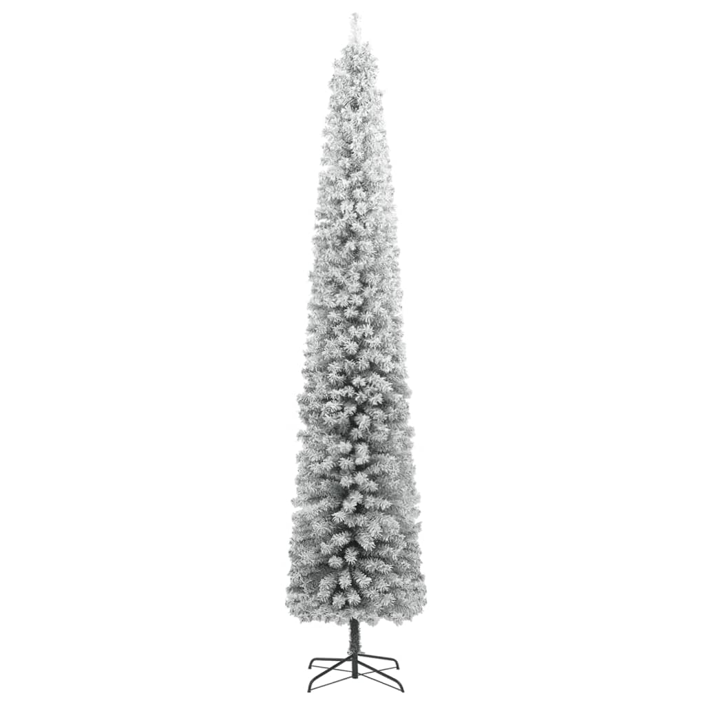 Kunstkerstboom smal met standaard en sneeuw 300 cm PVC is nu te koop bij PeponiXL, paradijselijk wonen!