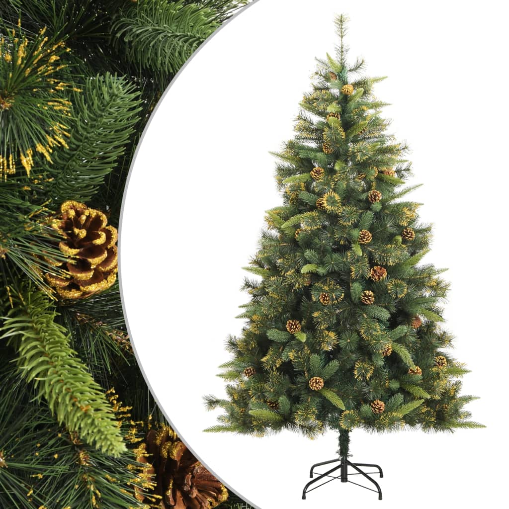 Kunstkerstboom met scharnieren en dennenappels 180 cm is nu te koop bij PeponiXL, paradijselijk wonen!